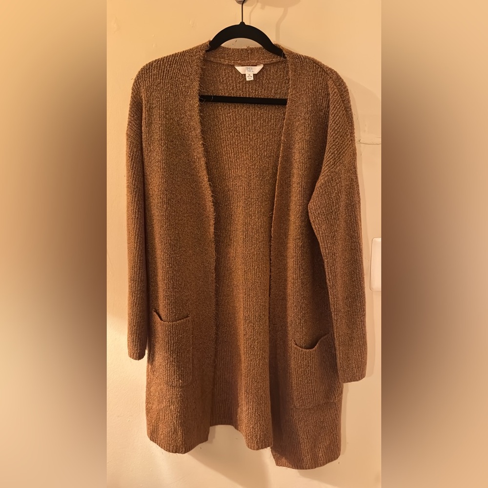 Cozy Brown Open-Front Sweater